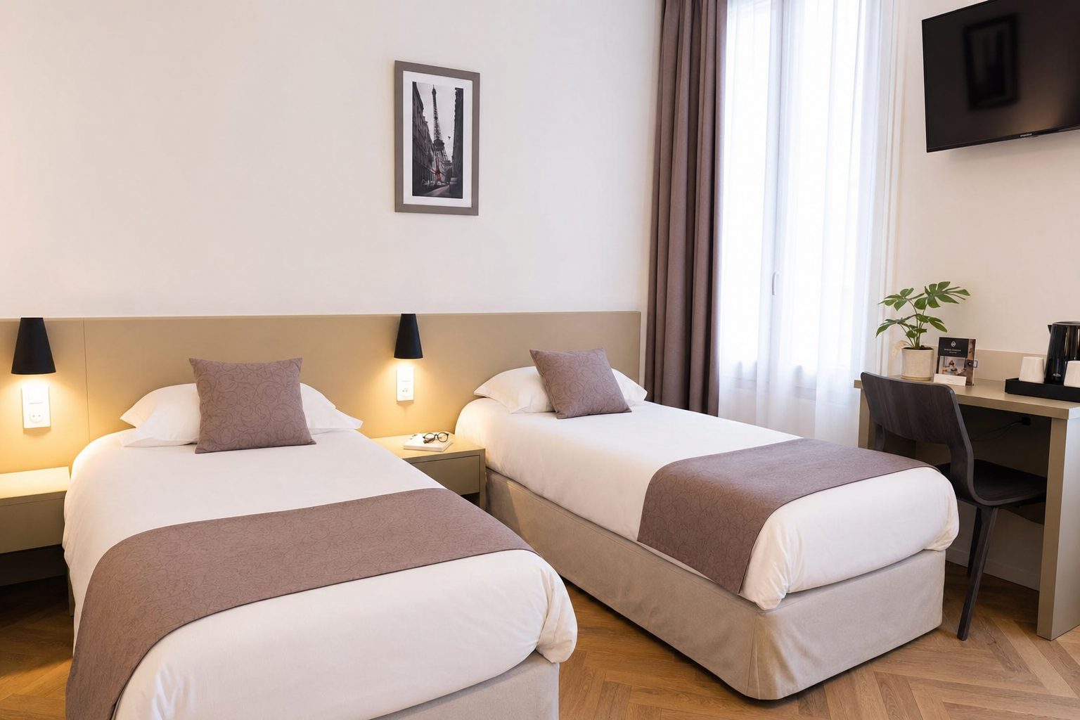 Chambre Classique Twin : deux lits simples séparés